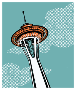 Graphic Space Needle Print