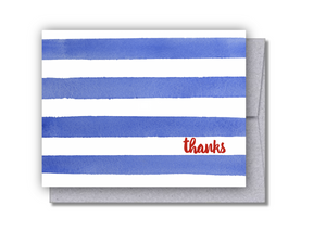 Blue Stripe Thanks Card C113