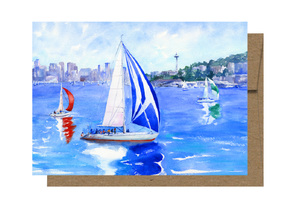 Lake Union Racing, Seattle Space Needle Card WC207