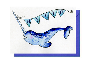 Narwhal Hello Card C102