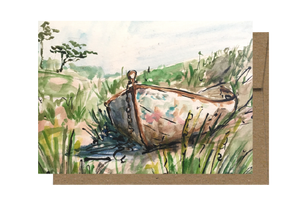 Rusty Boat Watercolor Card WC211