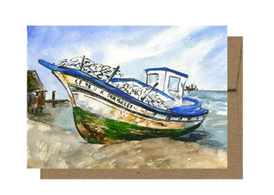 Old Wooden Boat Card WC521