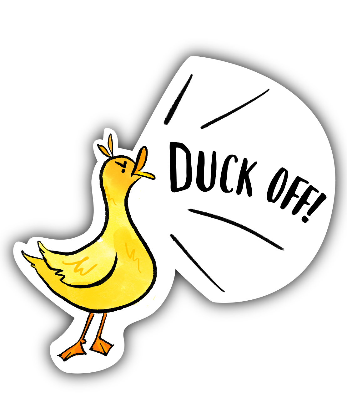 Duck Off! Yellow Duck Sticker ST817