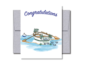 Just Married Rowboat Card