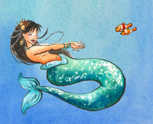 Mermaid Jade Art Print. Free Personalization Available.