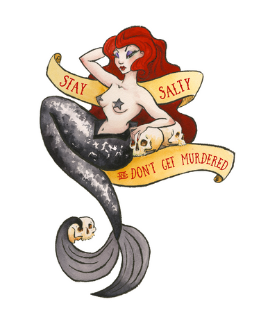 Stay Salty Mermaid Art Print