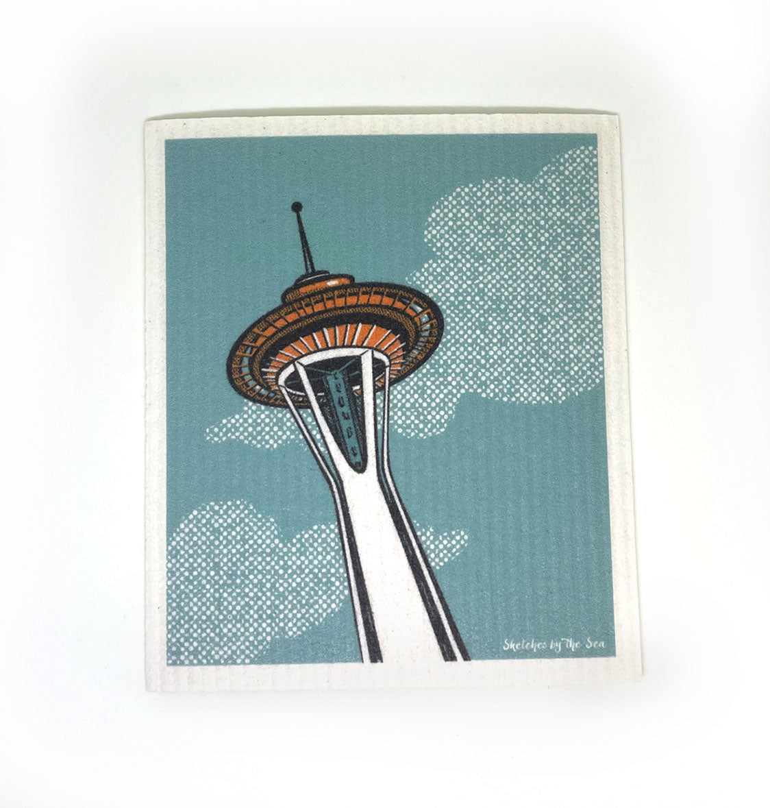 Space Needle or Ferry Swedish Dish Cloth