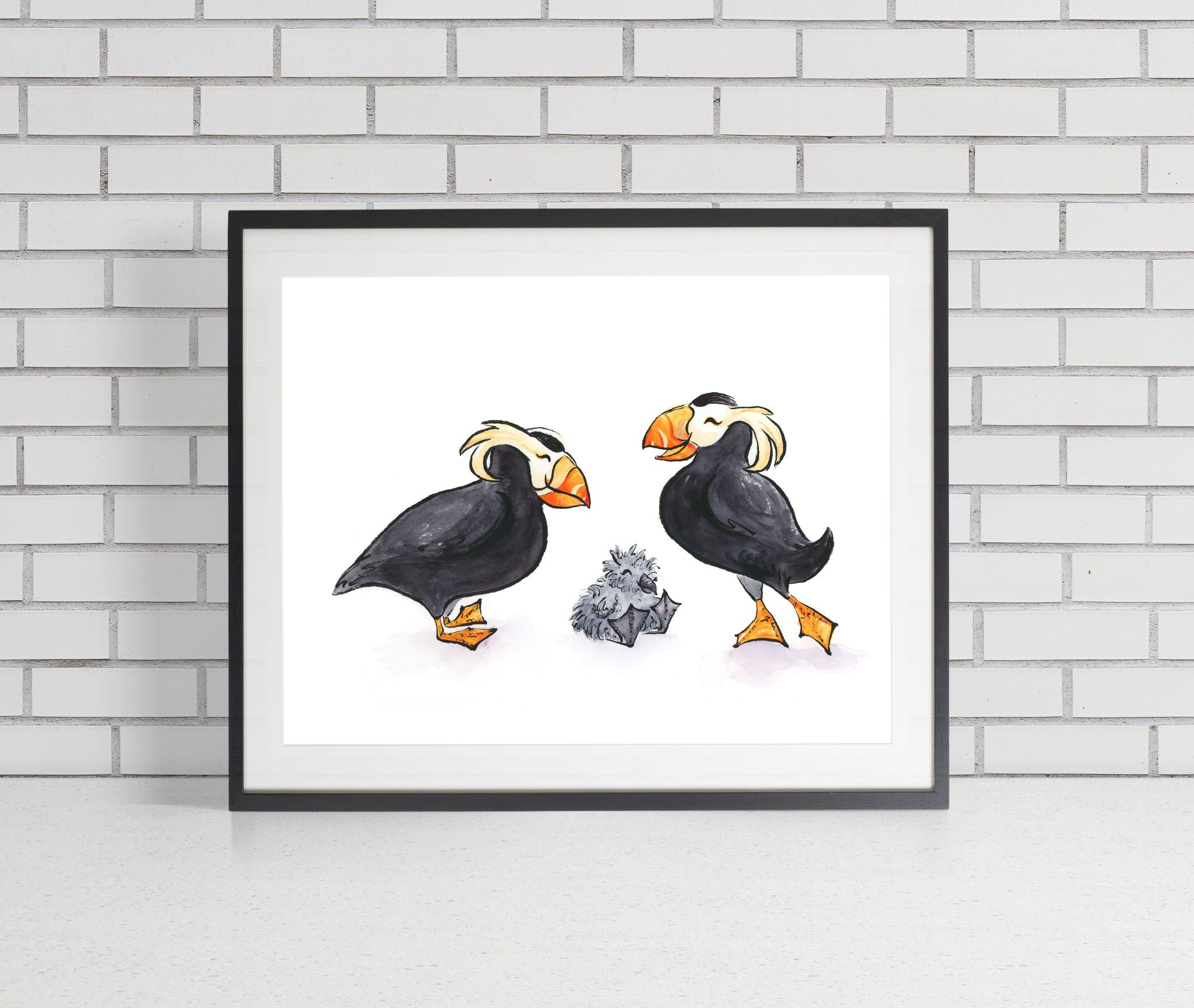 Tufted Puffins Art Print