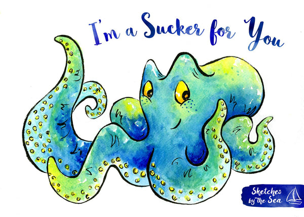 Sucker for You, Octopus Valentine Card C103