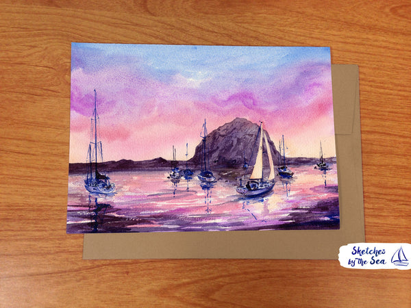 Sunset at Morro Bay Card WC523