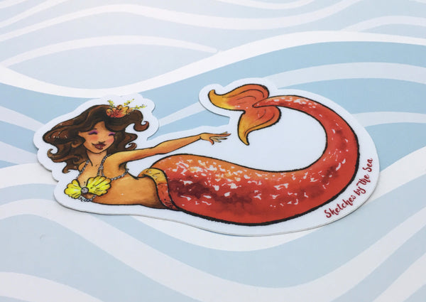 Ruby Mermaid Sticker ST821