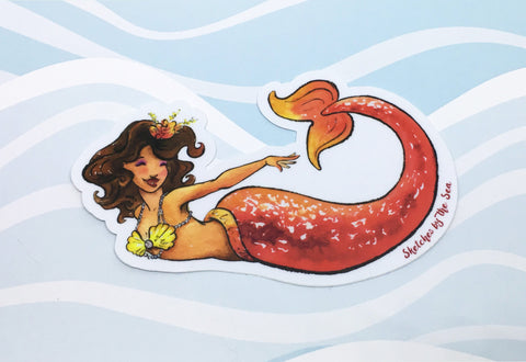 Ruby Mermaid Sticker ST821